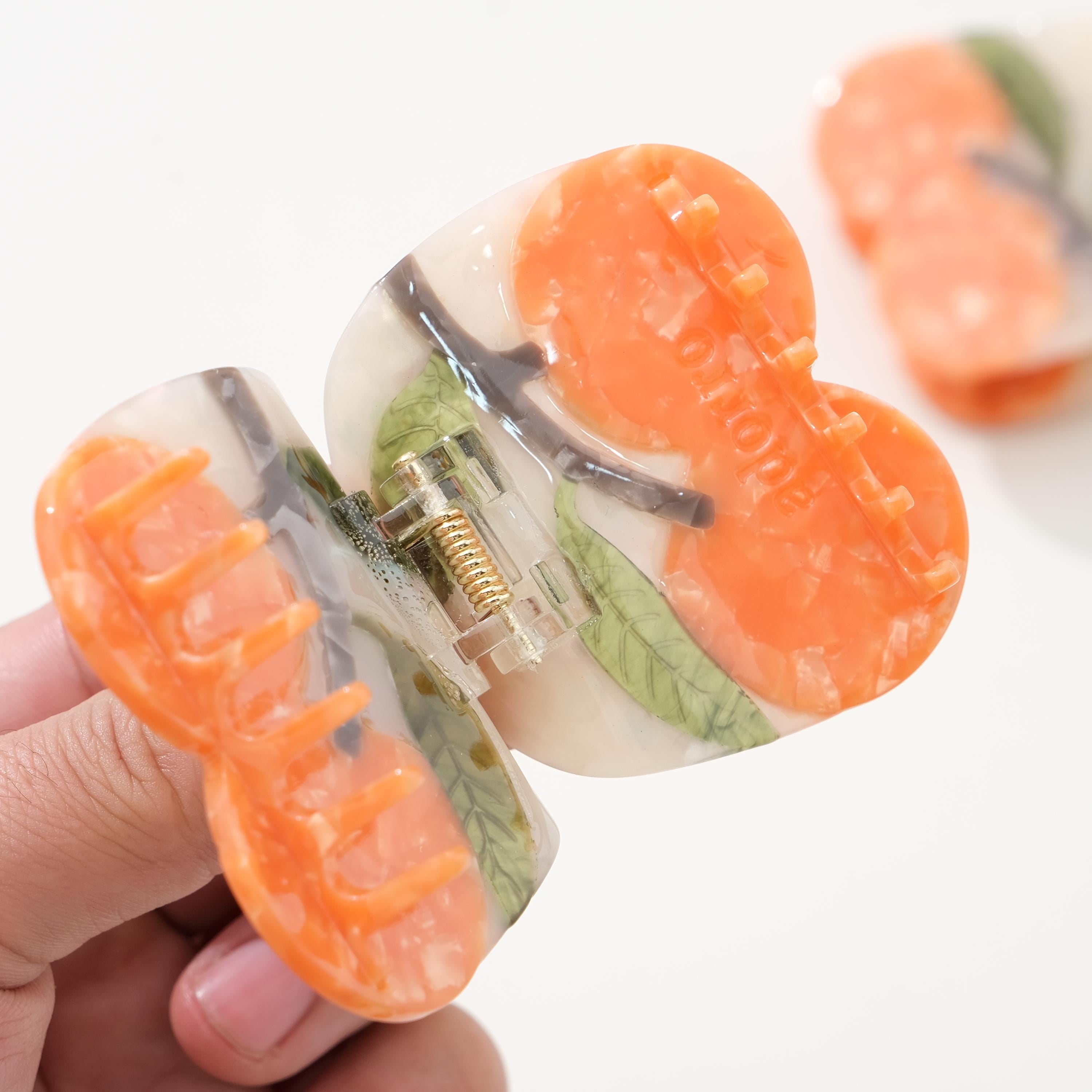 Mandarin Orange Claw Clip - Small
