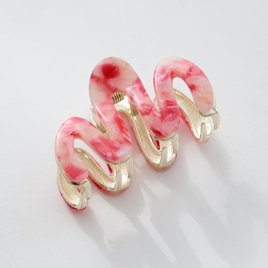 Willow Mini Rosé | Mini Squiggle Metal Claw Clip