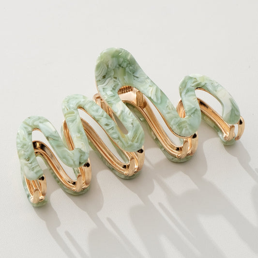 Willow Garden Squiggle Metal Claw Clip - Large