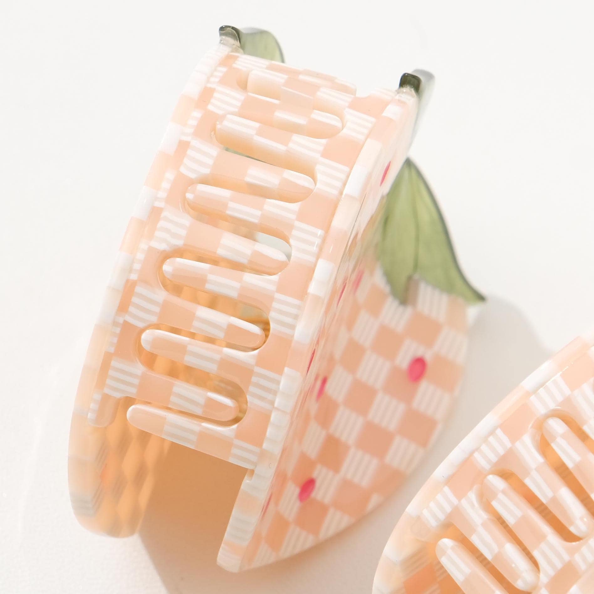 Gingham Strawberry Claw Clip - Small