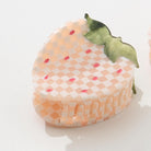 Gingham Strawberry Claw Clip - Small