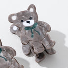 Petite Bow Teddy Bear Claw Clip - Small