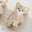 Petite Bow Teddy Bear Claw Clip - Small